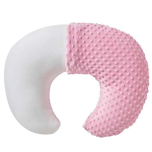 Nursing Pillow and Positioner with Cover for Breastfeeding and Bottle Feeding, Propping Baby, Tummy Time, Baby Sitting Support, Awake-Time Support (Candy Pink, 22" x 17.7" x 5.9")