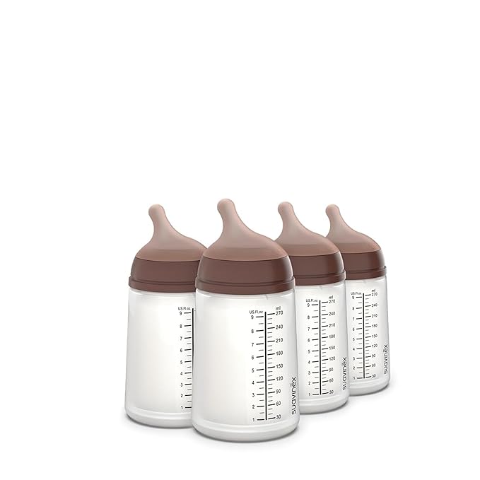 Suavinex Zero Zero Anti Colic Baby Bottle, No 1 Spanish Baby Bottle Brand, Minimizes Bottle Rejection & Nipple Confusion, Perfect for Breastfeeding Babies (4, Deep (9 Ounce))
