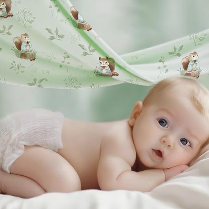 Mosebears Unisex Rayon Made from Bamboo Sleep Sack with 2-Way Zipper,2.5 Tog Baby Winter Sleep Sack(Green Animal,0-6 Months)