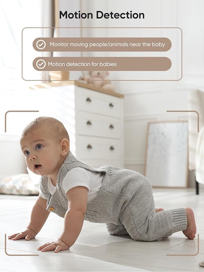 bonoch Add-on Baby Camera Unit for BBM14/BBM16 Only, 1440p HD Video Baby Monitor Camera No WiFi, Split-Screen, Night Vision, 4X Zoom, 2-Way Audio, White Noise, 3Lullabies, Incompatible with Phone