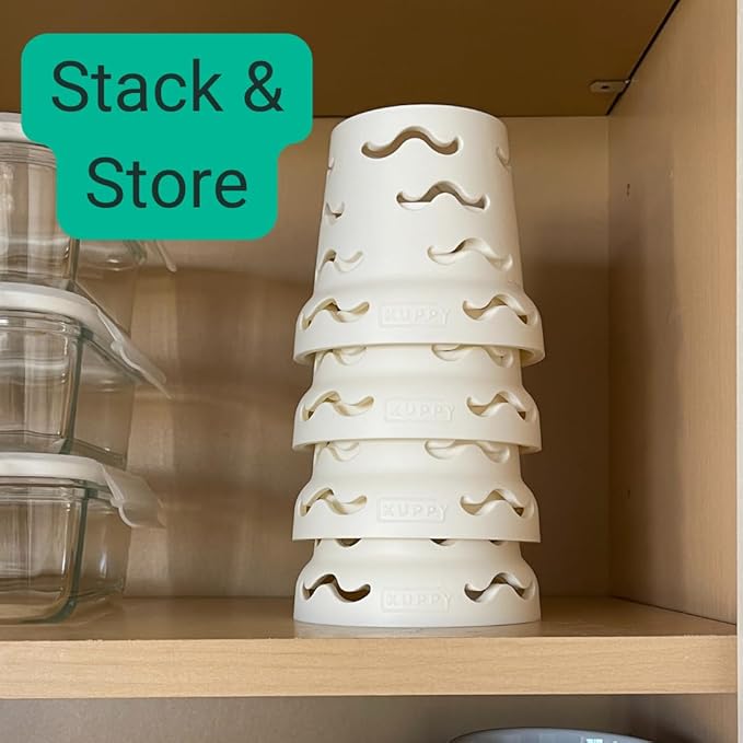 Kuppy Silicone Water Bottle Drying Rack - Fast-Dry Bottle Dryer for 20-64oz Cups - Reusable Food Storage Bag Drying Rack - Compatible with Stanley, Owala, Stasher (Gray, 2-Pack)