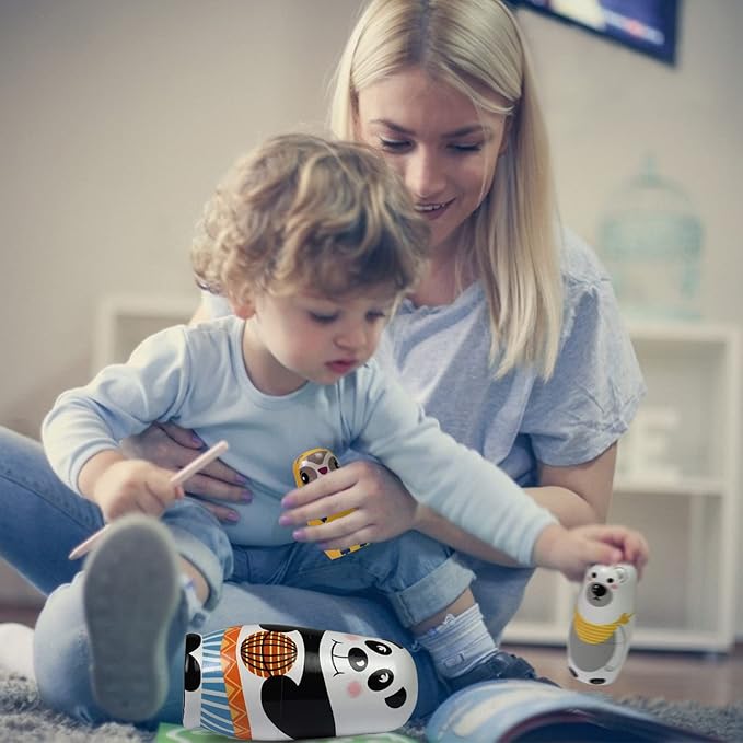 Tphon Nesting Dolls Wooden Russian Matryoshka Dolls for Toddlers Kids Handmade Toys Stacking Doll Set for Children Christmas Birthday Decoration Halloween Wishing Gift