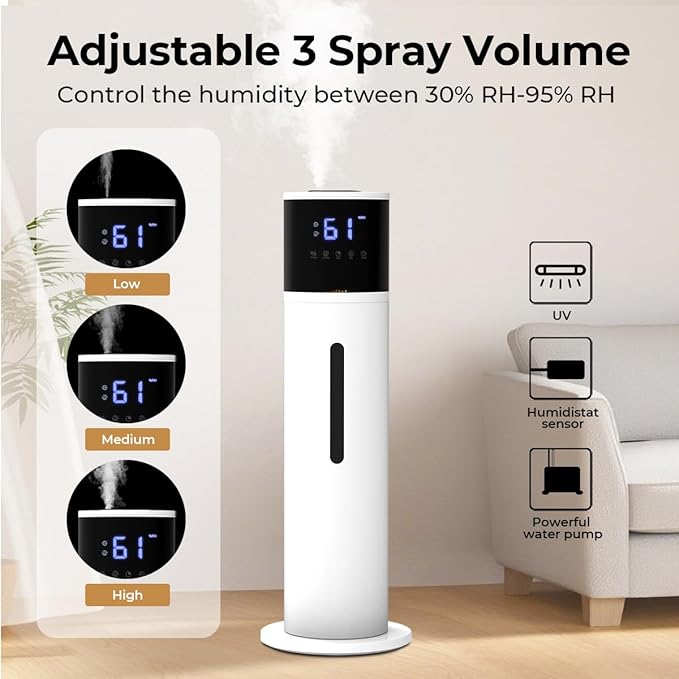 VENTISOL Large Humidifiers for Bedroom, 16L/4.2Gal Quiet Cool Mist Humidifier for Home Large Room, Top Fill Humidifiers for Baby Nursery, Living Room, White