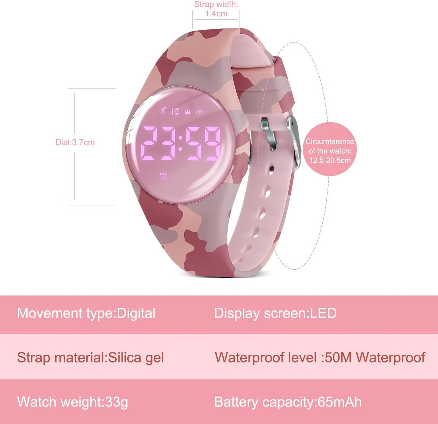 Kids Watches for Girls Boys Digital Sport Watch with Step Counter Pedometer Vibration Alarm Clock, No App Waterproof Fitness Tracker Kids Watch Boys Girls Teens Students Ages 5-16