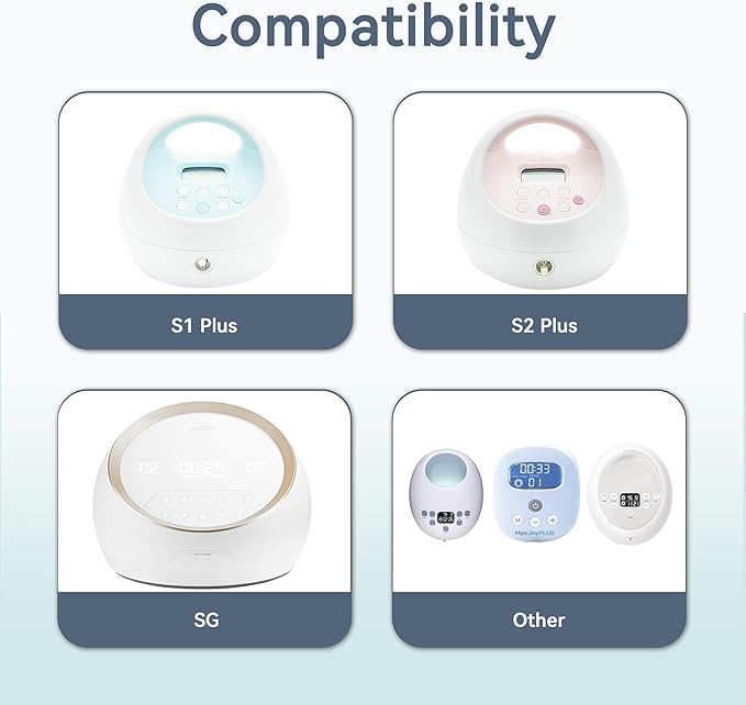 17 mm Flange Set Compatible with Spectra/Motif Luna Wide-Mouth Bottles, Breast Pump Parts Includes Breast Shield Tubing Valve Backflow Protector, Not Original Spectra Accessories