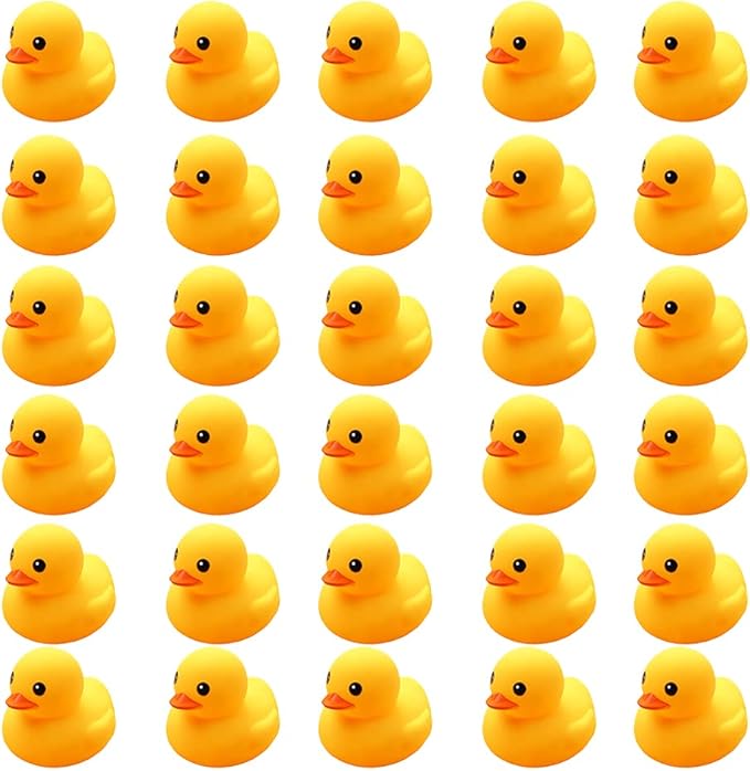 Bath Duck Toys 30 PCS Mini Rubber Ducks Squeak and Float Duckies Baby Shower Toy Party Decoration for Toddlers Boys Girls(1.6'')