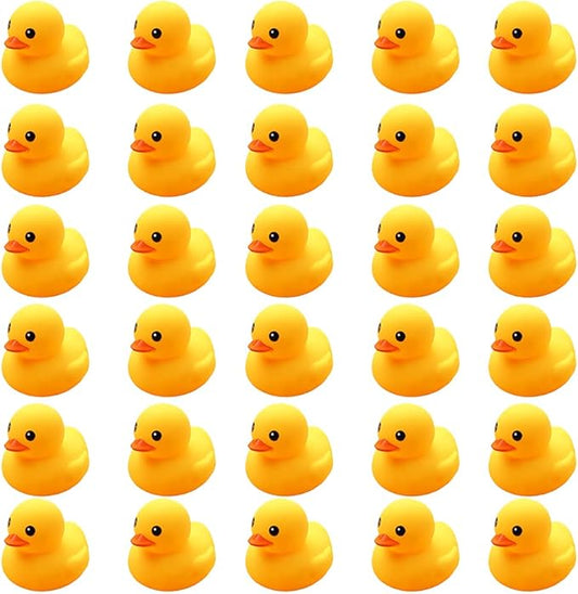 Bath Duck Toys 30 PCS Mini Rubber Ducks Squeak and Float Duckies Baby Shower Toy Party Decoration for Toddlers Boys Girls(1.6'')