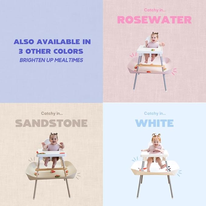 CATCHY -Food Catcher-Compatible with IKEA Antilop High Chair + 11 Other High Chairs- Highchair Sold Separately -Baby & Toddler Food & Mess Catcher-Premium Linen Inspired - Under High Chair Accessory