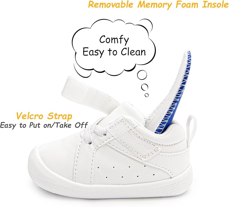 Wide Baby Shoes Boys Girls Zero Drop Barefoot Infant First Walkers Lightweight Soft Nonslip High Top Toddler Sneakers for 6-24 Months