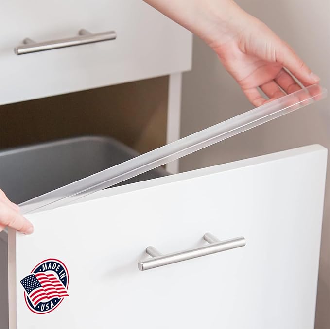 Cabinet Hero Slimline Cabinet Edge Protector - Prevents Chipping, Wear, Discoloration - Drawer Edge Guard, Bumper for Drawer - Easy Slip-On Installation - 3/4" Thick, 24" Length, Clear, Pack of 4