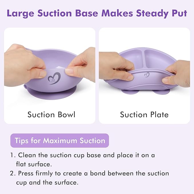 Silicone Baby Feeding Set 13 Pcs,Baby Led Weaning Supplies, Baby Spoons Suction Bowl Divided Plate Bib Cup Finger Brush,First Stage Solid Food Eating Utensils - 6 Months + (Pink)