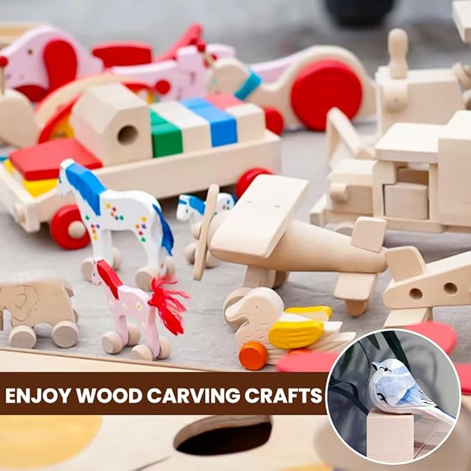 DIYDEC 23pcs Basswood Carving Blocks Unfinished Wood Block Kit with 3 Different Sizes Whittling Wood Carving for Crafts Making DIY Projects Model Building