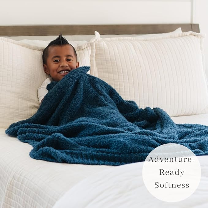 SARANONI Bamboni Baby Blanket | Luxury Plush Super Soft Blanket | Breathable Comfy Blankets for Kids and Teens | Nautical Blue - 40" x 60"