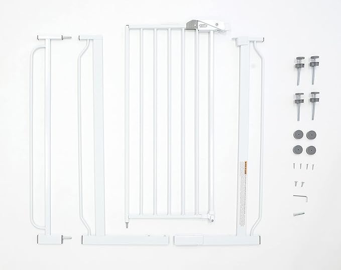 Regalo Easy Step Extra Tall Walk Thru Baby Gate, Includes 4-Inch Extension, and 4 Pack of Wall Cups and Mounting Kit, White