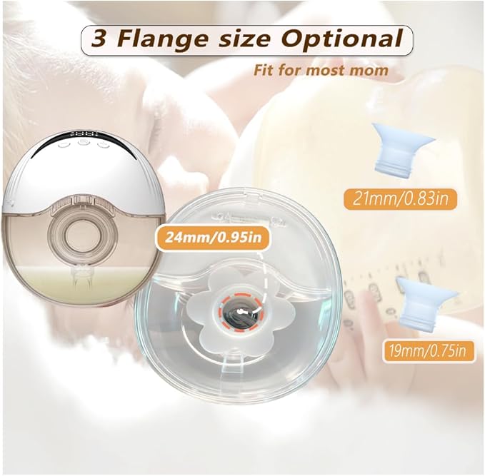 Wearable Breastfeeding Pump,4 Modes & 12 Levels, Hands Free Breast Pump, Portable Double Pump,Electric Breast Pump,Lightweight,Painless Comforts, Flange Sizes (19/21/mm) (White 2 Pack)