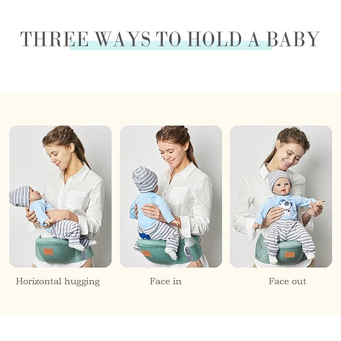 Baby Hip Carrier,Newborn to Toddler,3-in-1 Adjustable & Removable Baby Hip Carrier for 0-36 Months (9609, Green)