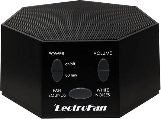 Adaptive Sound Technologies LectroFan Classic White Noise Machine - Compact Sleep Sound Machine for Bedroom, Travel, Study and More - 20 Non-Looping Fan & White Noise Variations - Black