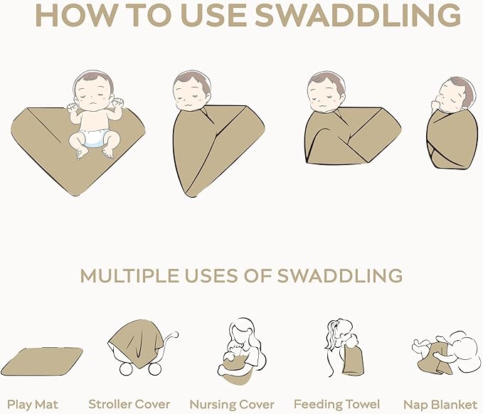 JELLYMONI Muslin Swaddle Blankets for Unisex, 2 Pack Newborn Receiving Blanket, Large 47 x 47 inches Soft Breathable Muslin Baby Blanket for Newborn Boys & Girl