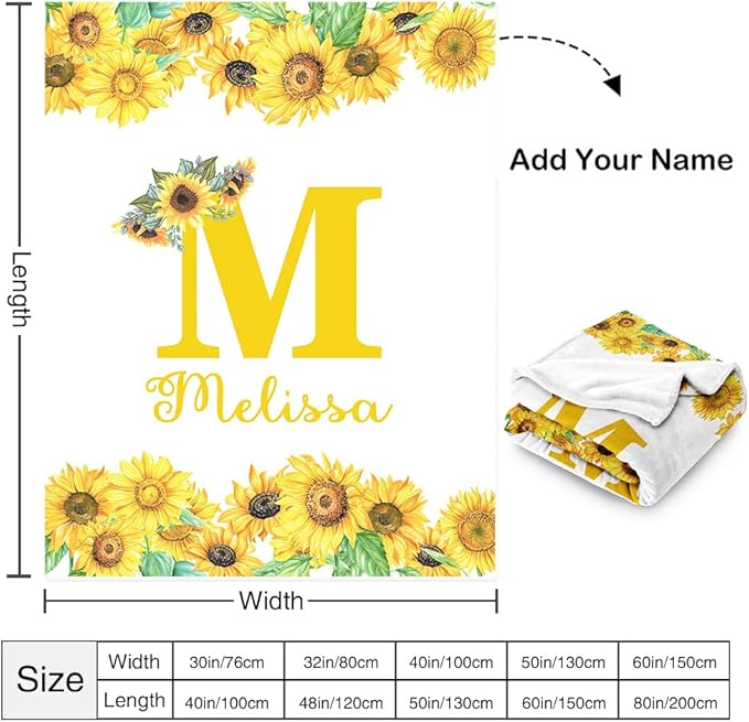 EVER2000 Personalized Baby Blanket for Girls, Custom Floral Baby Blanket with Name, Soft & Fuzzy Newborn Receiving Blankets for Toddler, Customized Baby Gifts for Birthday Baby Shower