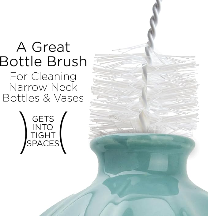 LOLA Bottle Brush Cleaner, 36 Pack, Durable Fiber Bristles Around Twisted Wire with Gripper Handle & Storage Hang Hole, Dishwasher Safe