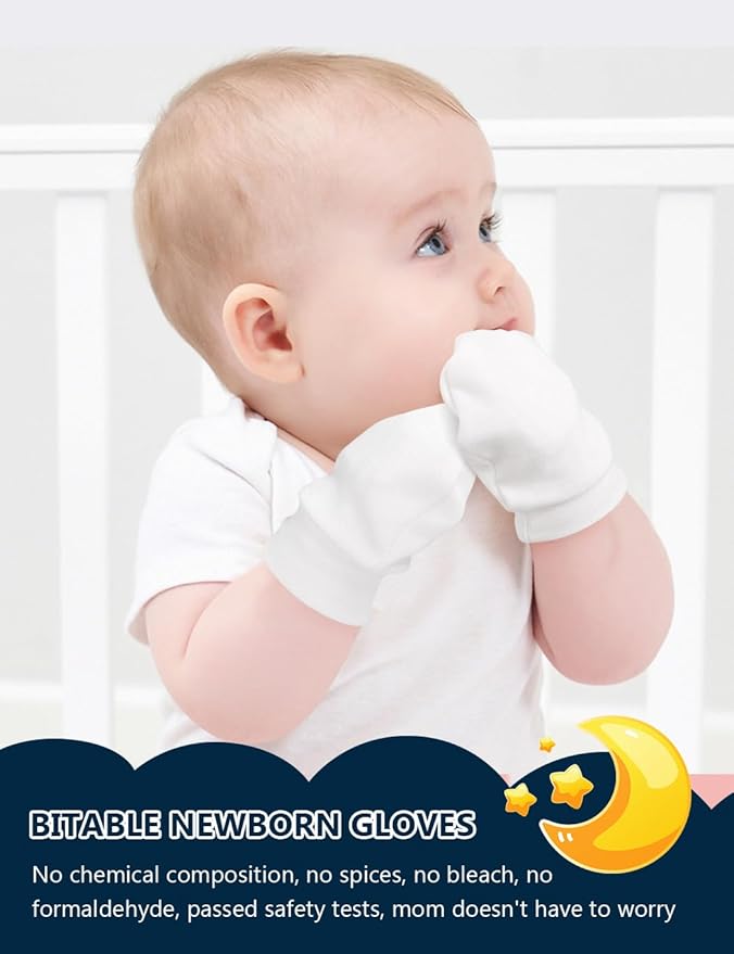 Cute Baby Mittens Newborn, No Scratch Baby Boy Mittens, Baby Girl Hat Gloves for Toddlers, Infant, Newborn