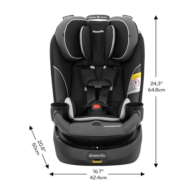 Evenflo Revolve360 Slim 2-in-1 Rotational Car Seat (Canton Black)