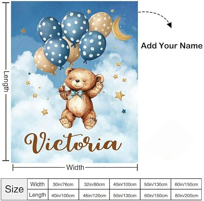 EVER2000 Personalized Baby Blanket for Girls, Custom Baby Blanket with Name, Soft & Fuzzy Newborn Receiving Blankets for Toddler, Customized Baby Gifts for Birthday Baby Shower