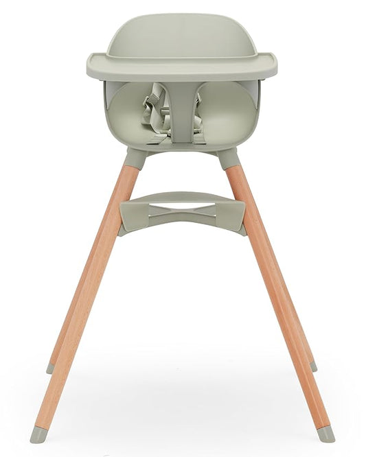 Lalo The Chair Convertible 3-in-1 High Chair for Babies & Toddlers, Dishwasher Safe Tray, Adjustable Footrest, Sage