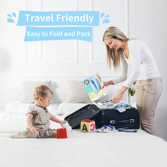 | Inflatable Tub,Newborn Bathtub Seat for Infant,Non-Slip Baby Pool for Sitting up,Foldable Toddler Tub Shower,Portable Travel Bath for Kids 0-6 Year