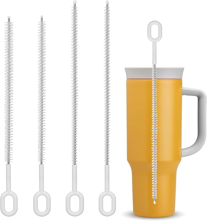 4Pcs Brush to Clean Straws, Drinking Straw Cleaning Brush, Flexible Tip Tools for Tumblers Water Bottles Sippy Cups (4 Sizes)