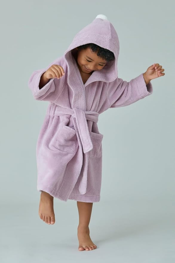 Konny Kids Bathrobes, Hooded Towel, Oeko-TEX Certified Bathrobes, Ultra Soft, Quick-Dry Washcloth for 3-5Y Baby Boys & Girls