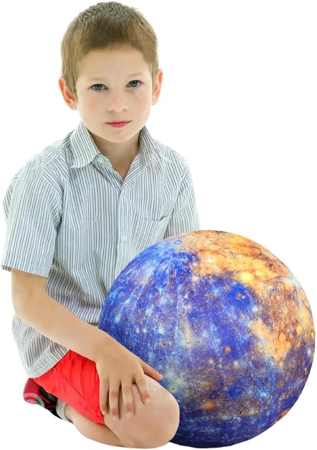 Ultra-ealistic 3D Planet ，Moon ，Earth，The Sun,Pillow Plush Toys,for Kids Teens Adults, for Teachers and Parents, Educational Toy Learning, 10.6 in (Mercury)