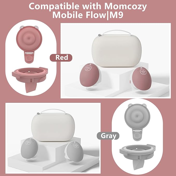 1pcs Duckbill Valves and 1pcs Double-Layed Diaphragm Compatible with Momcozy Upgraded Mobile Flow M9, Upgraded M9 Valve Diaphragm Breastfeeding Parts, Not Original Parts, 2Pack Red