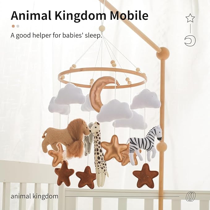 Baby Mobile for Crib, Baby Crib Mobile for Boys Girls, Baby Mobile for Bassinet, Boho Nursery Mobile, Nursery Decor Theme for Infant Bedroom Hanging, Gender Neutral Baby Gift