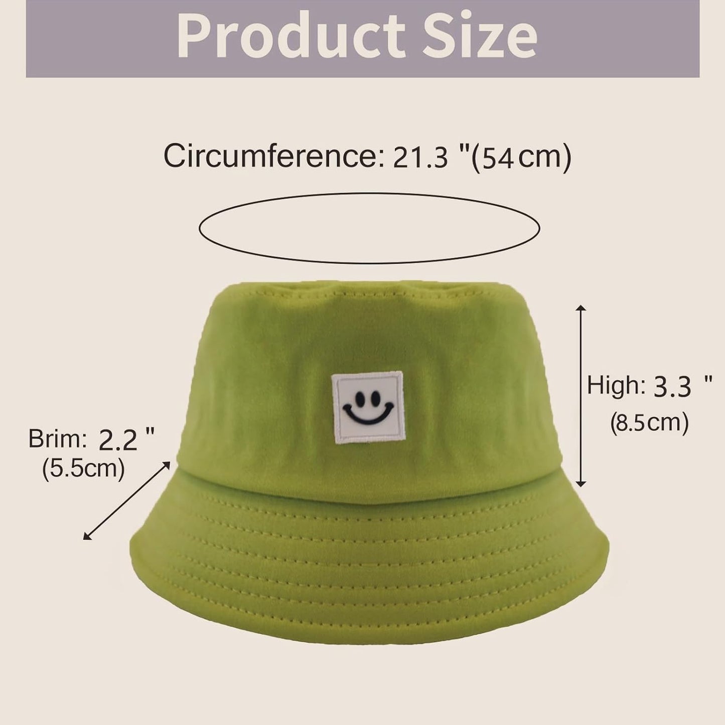 Kids Sun Hat Smile Face Bucket Hat for Girls Boys Summer Sun Protection Cotton Unisex Beach Cap