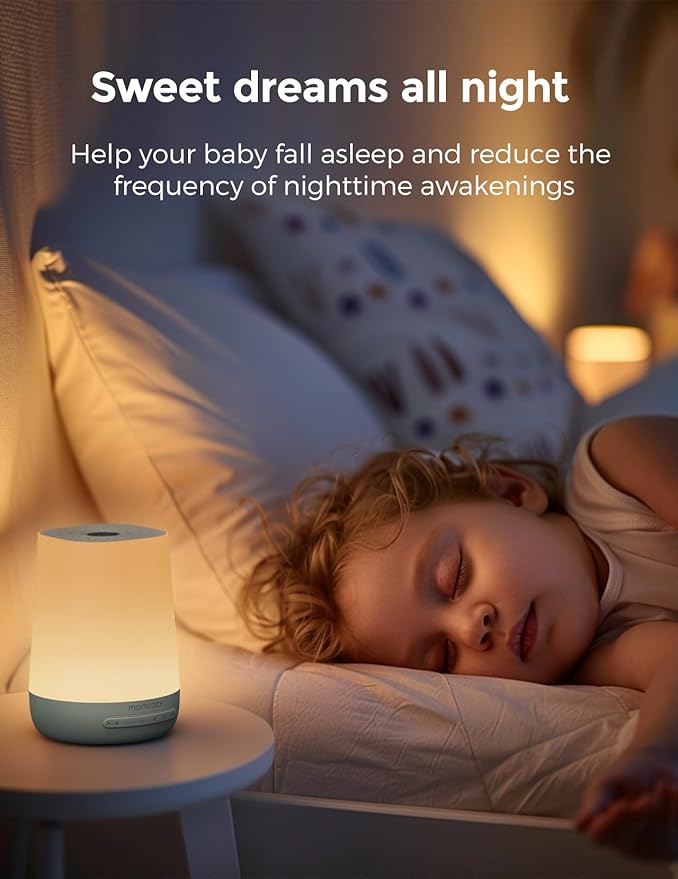 Baby Sound Machine, Momcozy White Noise Machine for Baby Sleeping with Night Light, Toddler Sleep Trainer with 34 Soothing Sounds, Timer, App Remote Control, Personal Sleep Routine(Green)