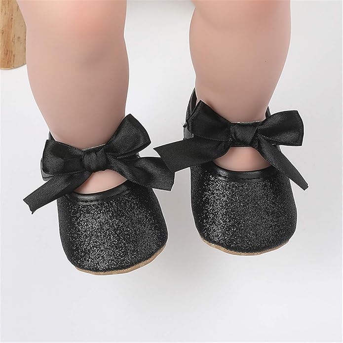 COSANKIM Baby Girls Mary Jane Flats Shoes Anti-Slip Rubber Sole Infant Toddler Princess Wedding Dress Shoes