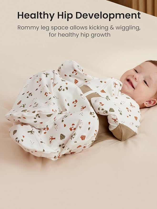 GROWNSY Transitional Swaddle Sleep Sack 3-6 Months, Starfish Design Baby Swaddle Sack, Dual-Zipper for Easy Diaper Changes, Proper Hip Development & Openable Foot Button, 12-20lbs, Bear Forest