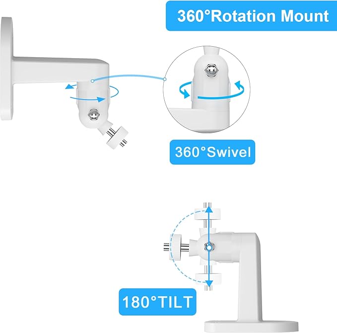 Baby Monitor Mount for HelloBaby HB65/HB40/HB6550/HB66/HB6339/HB6550 Pro, ANMEATE SM935E, 360° Adjustable Baby Camera Wall Mount for Hellobaby Monitor, Two Ways to Install