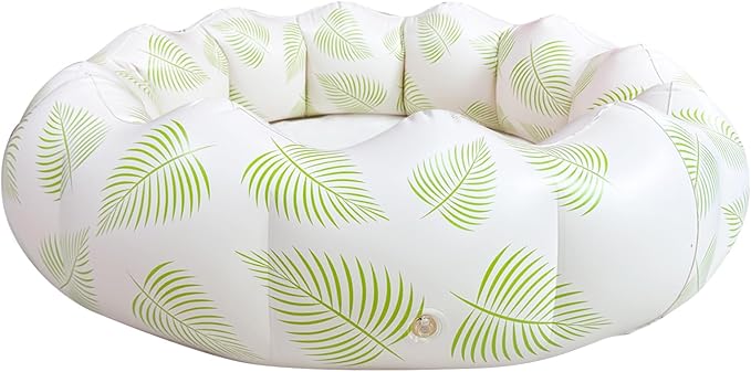 Inflatable Baby Pool, Portable Paddling Baby Swimming Pool for Toddlers Ages 0-3 Years Girls and Boys, Indoor& Outdoor, Garden and Backyard Summer Water Party, 35.4x9.8 in (Green Leaves)