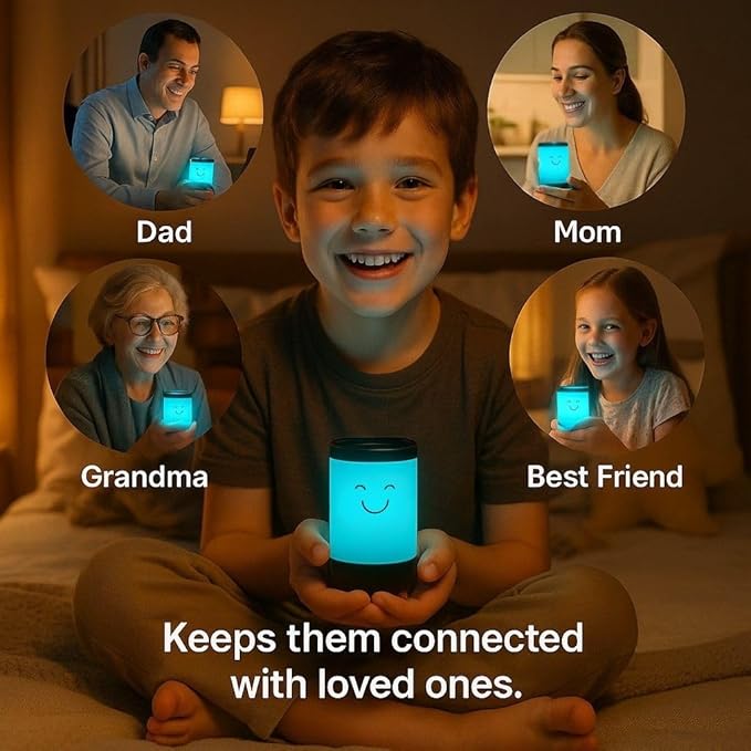 Telepathy Voicy – The Magical, Screen-Free, Color & Voice Messenger for Children, Tech Gift for Kids That Keeps Them Connected with Friends & Family. Bedside Lamp with Colors & Voice (Ages 3-14)