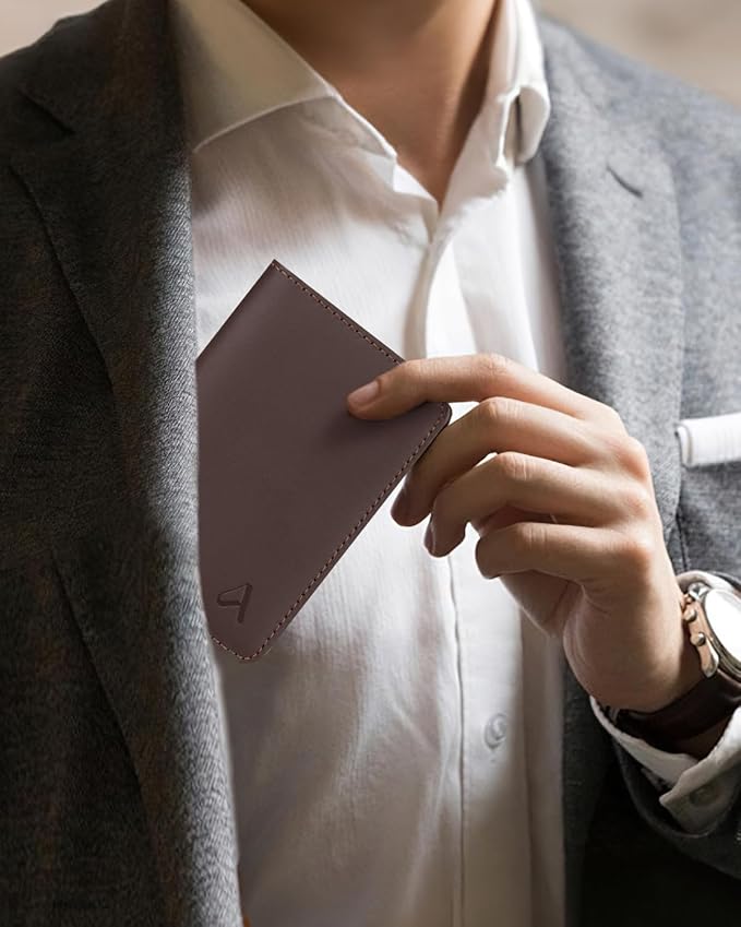 ALLIVE Passport Holder for Travel Women Men,Genuine Leather Passport Cover Wallet,Travel Must Haves Airport Essentials Travel Gifts Brown