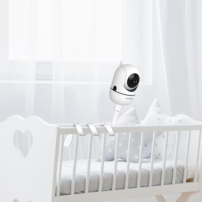 HelloBaby Baby Monitor No WiFi with Mount, 5'' Screen and 30-Hour Battery Life with VOX Mode, Baby Monitor with Camera and Audio, Portable Travel Hello Baby Monitor with Flexible Mount