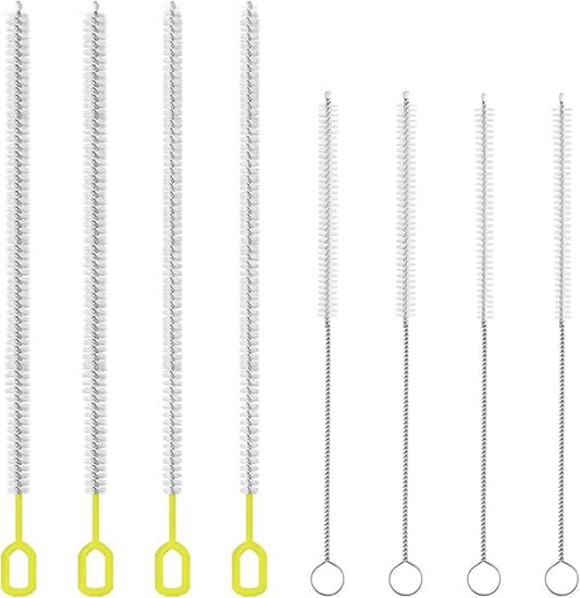 8-Piece Straw Cleaner Brush Set for Cleaning Straws - (4-Size) Extra Long Nylon Pipe Cleaners, Reusable Straw Cleaning Brush for Stanley Tumbler, Sippy Cup, Baby Bottle and Tubes (Type A)