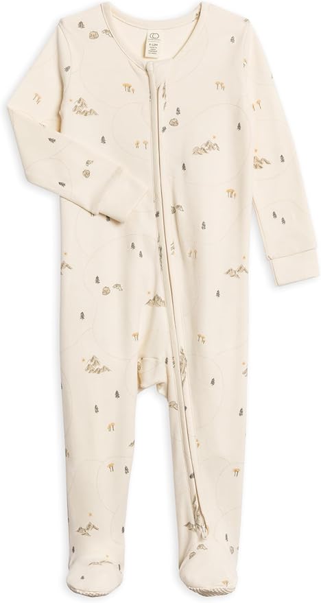 Colored Organics Baby Zip-Up Footed Sleeper with 2-Way Zipper - Newborn Organic Cotton Pajamas