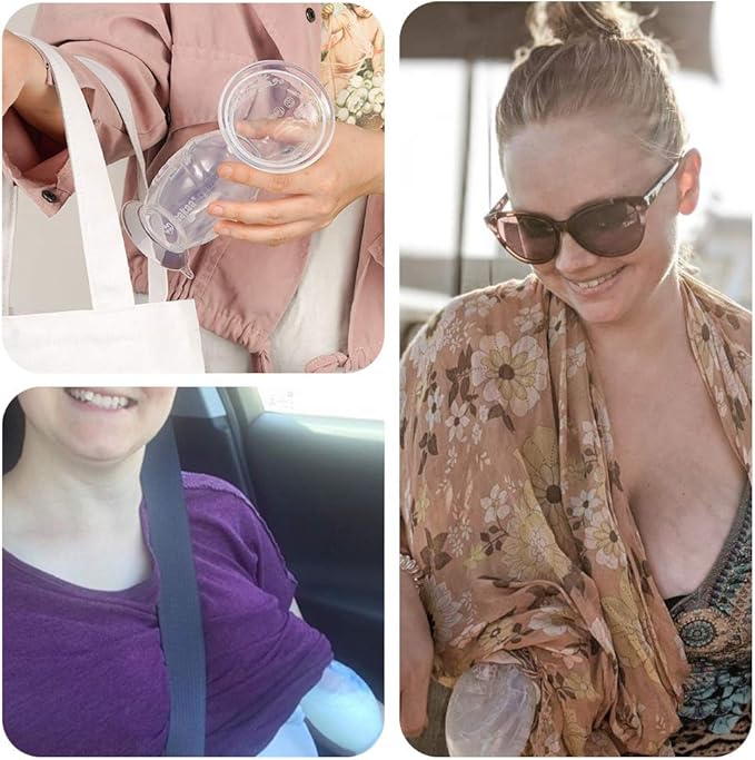 Haakaa Manual Breast Pump Silicone Breast Pump Milk Saver Milk Pump with Suction Base and Flower Stopper 100% Food Grade Silicone BPA Free (5oz/150ml) (White)