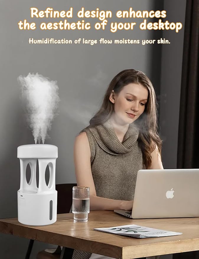 Anti Gravity Humidifier with Night Light, Drip Drop Humidifier for Bedroom/Baby Nursery/Bathroom/Living Room