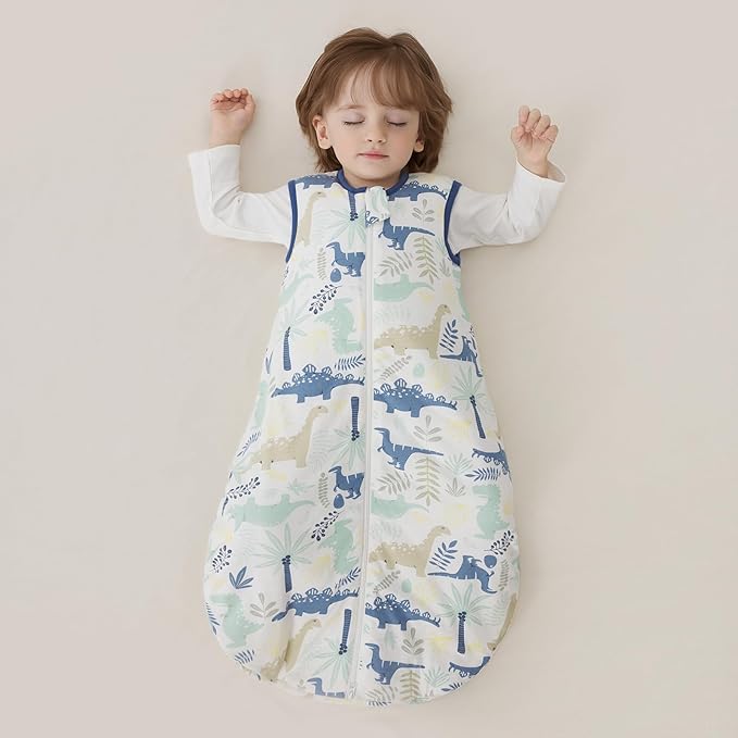 Duomiaomiao 2.5 TOG Baby Sleep Sack 100% Cotton Winter Baby Wearable Blanket, Warm Quilted Comfy Toddler Sleeping Sack