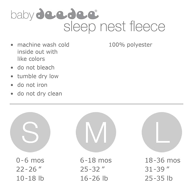 baby deedee Sleep Nest Fleece Baby Sleeping Bag, Ivory, 18-36 Month