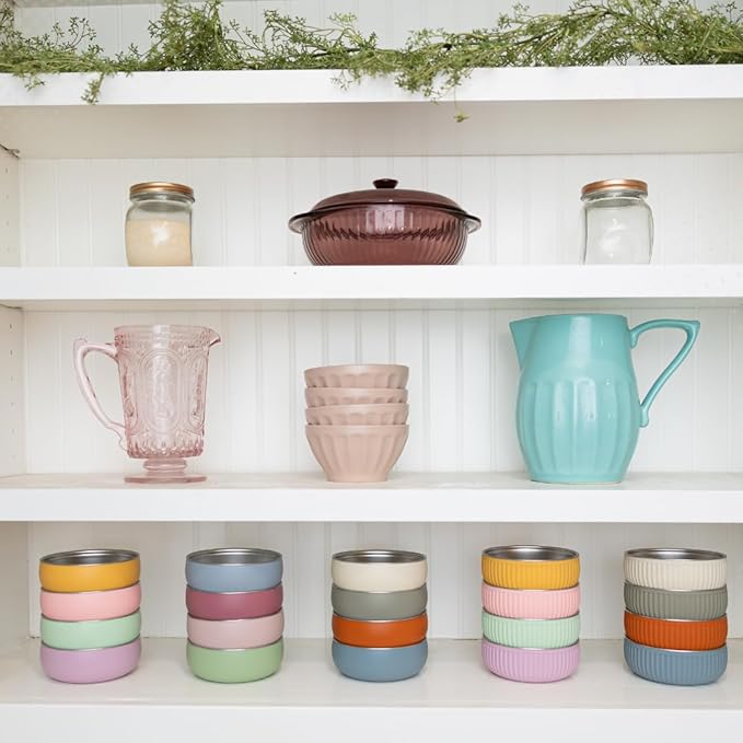 Monkey Proof™ Non-Toxic Stainless Steel Child Bowl 5” with Non-Slip Silicone Shell, (Set of 4 bowls) Unbreakable, Mess Free Feeding for Babies, Toddlers, Kids, BPA free (Arizona)